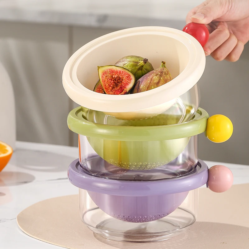 多巴胺双层沥水篮家用洗菜盆厨房多功能果蔬沥水盆耐高温水果篮