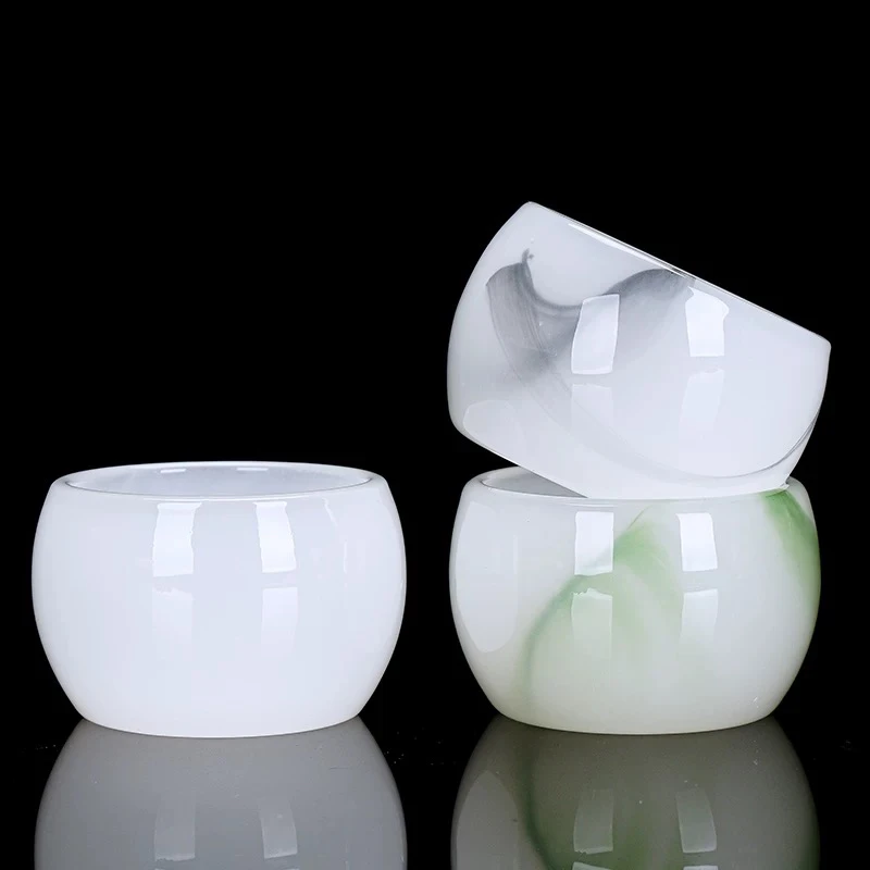 琉璃单杯纯净玉瓷杯家用品茗杯单杯功夫茶具茶盏个人杯手工高档