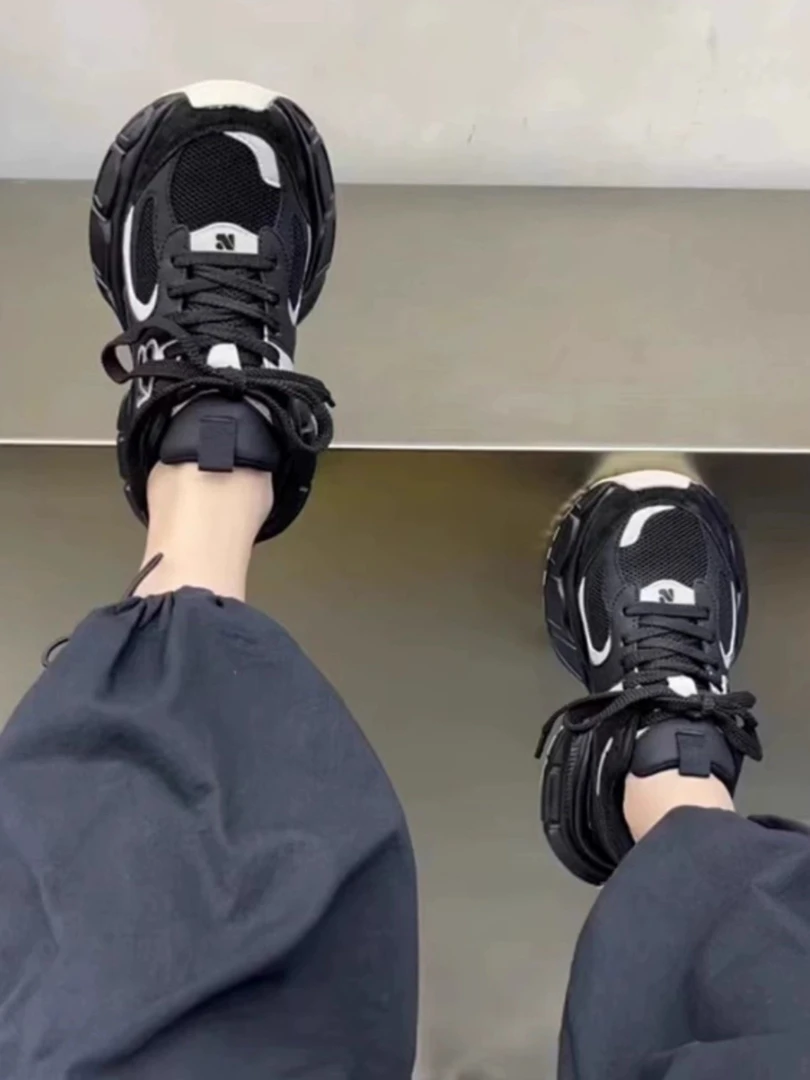 休闲老爹鞋2024秋冬新款时尚爆款松糕运动鞋百搭厚底老爹鞋9025