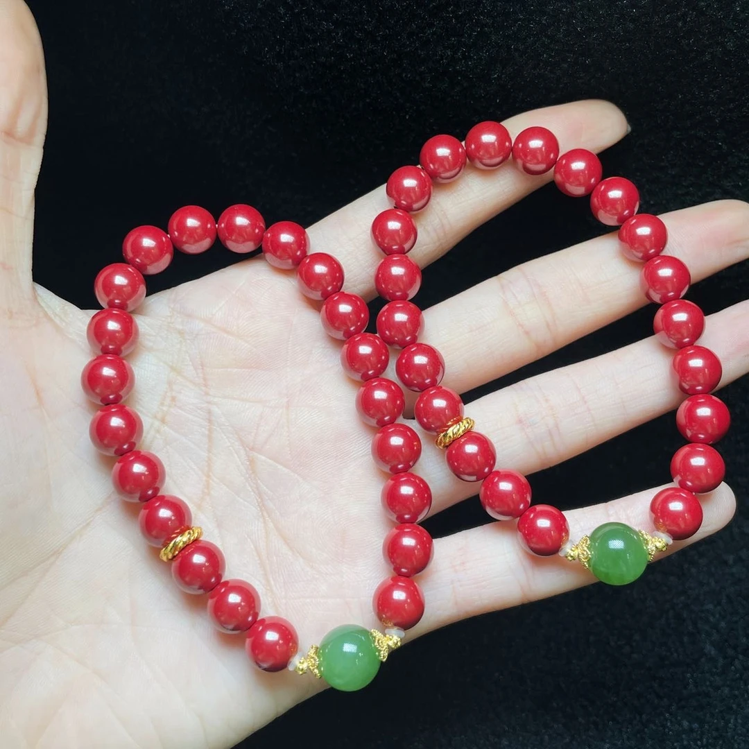 含辰砂工艺品V3969-S-朱砂DIY单圈手串-多样性发一件-8mm（甄选）
