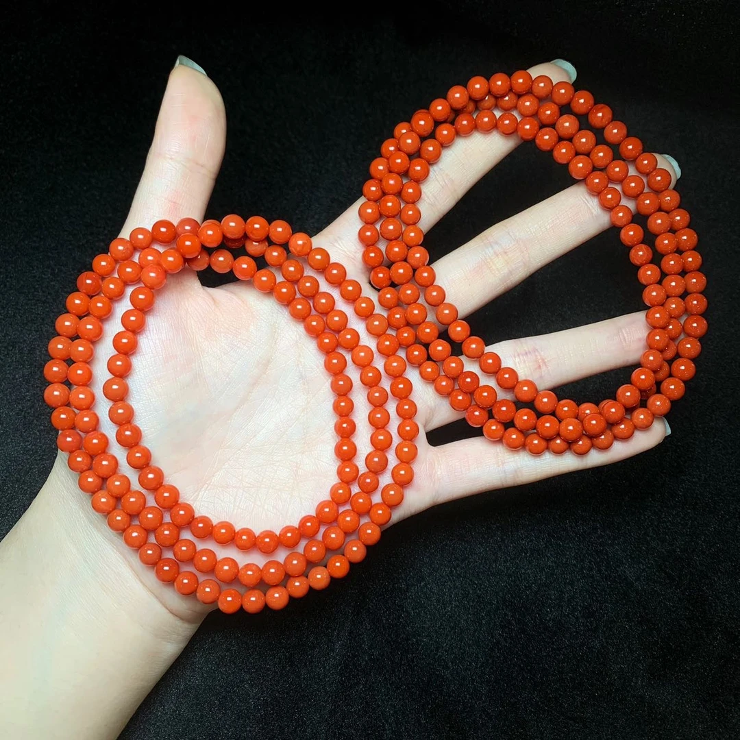 【云上叙】6 V42778-南红圆珠多圈手串-多样性发一件 -5mm（东哥）