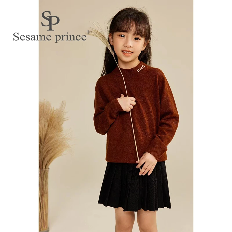 可机洗无缝圆领100%美丽诺羊毛衫百搭儿童服装亲子装SW267