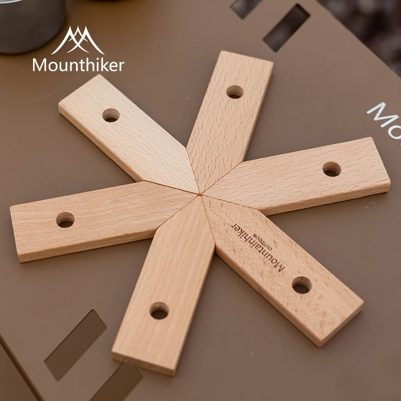 MOUNTAINHIKER/山之客星十字锅贴防烫锅垫便携加厚实木耐高温隔热