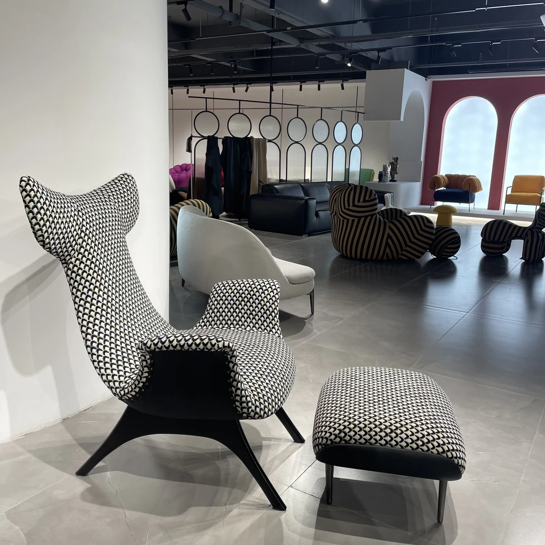 鲨鱼椅意式极简家具客厅设计师个性休闲鱼尾椅现代简约躺椅阳台椅