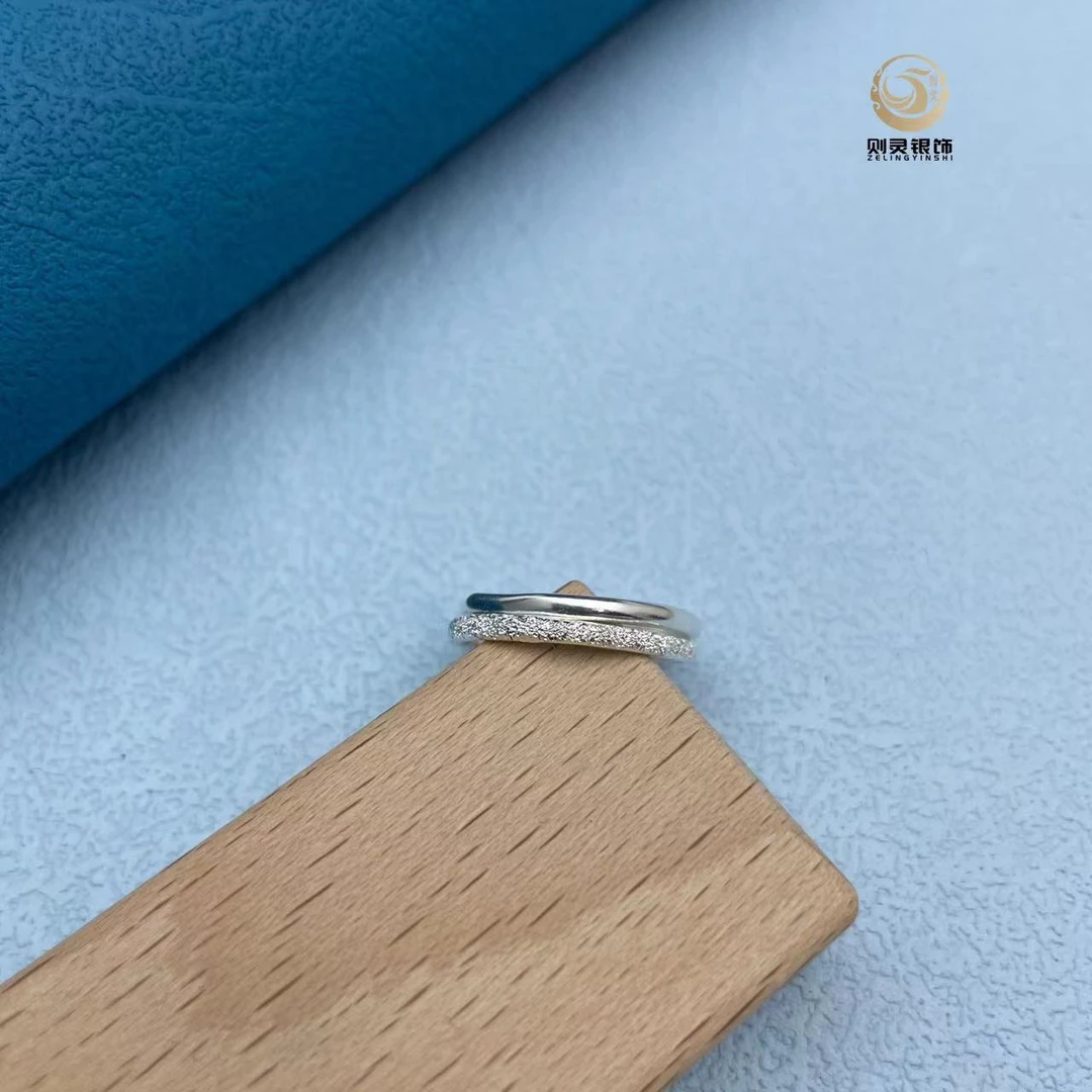 足银戒指 【素圈戒指】足银简约尾戒 手工银饰经典素款百搭时尚配饰