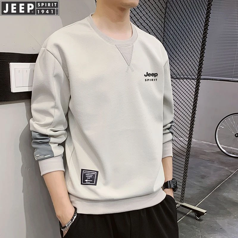Jeep吉普休闲卫衣男士春夏秋季韩版薄款宽松帅气长袖t恤百搭男款
