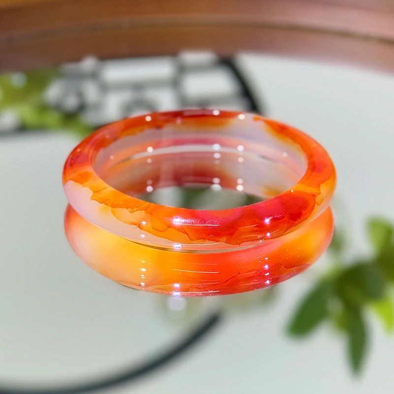 【梦回敦煌】天然黑龙江料玛瑙敦煌飞天意境玛瑙手镯57圈口送礼物