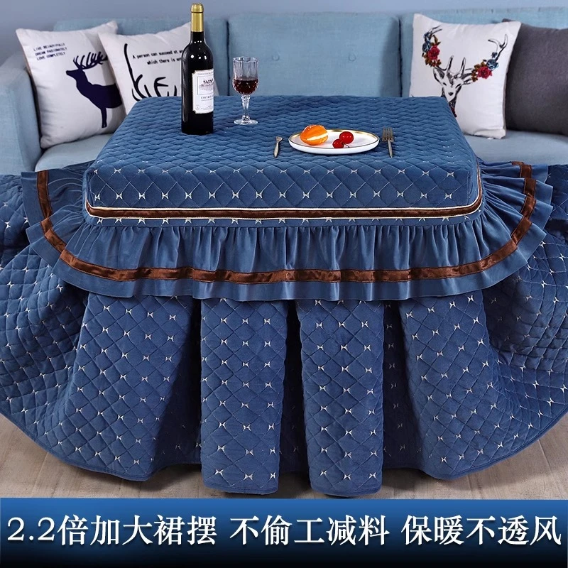 新款加厚烤火桌子罩套正方形80桌布罩冬季电炉罩烤火被麻将机围罩