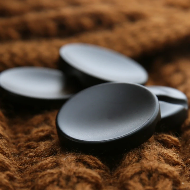 高级黑色纽扣羊绒大衣扣子毛衣毛呢外套百搭女衣服专用树脂装饰扣