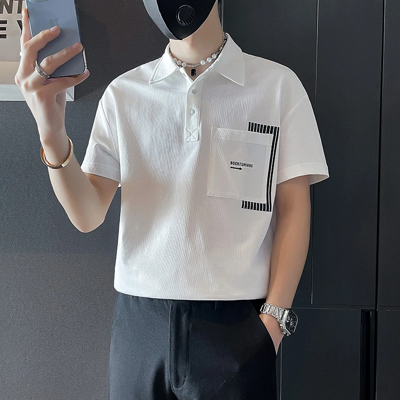 polo衫短袖T恤男士夏季款2025新款爆款翻领半袖男装潮牌体恤衣服