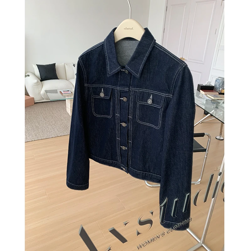 阿昕亮晶晶 威尔士 100棉时尚百搭不过时休闲牛仔外套AX240567