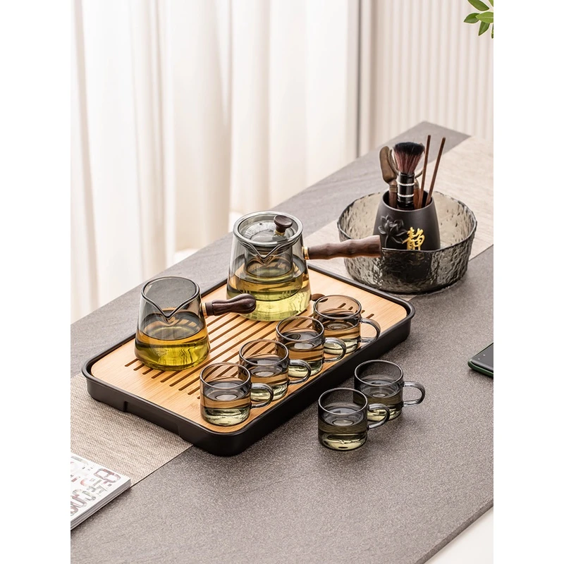 玻璃茶具套装家用茶盘小型办公室客厅防烫耐热泡茶壶喝茶功夫茶杯