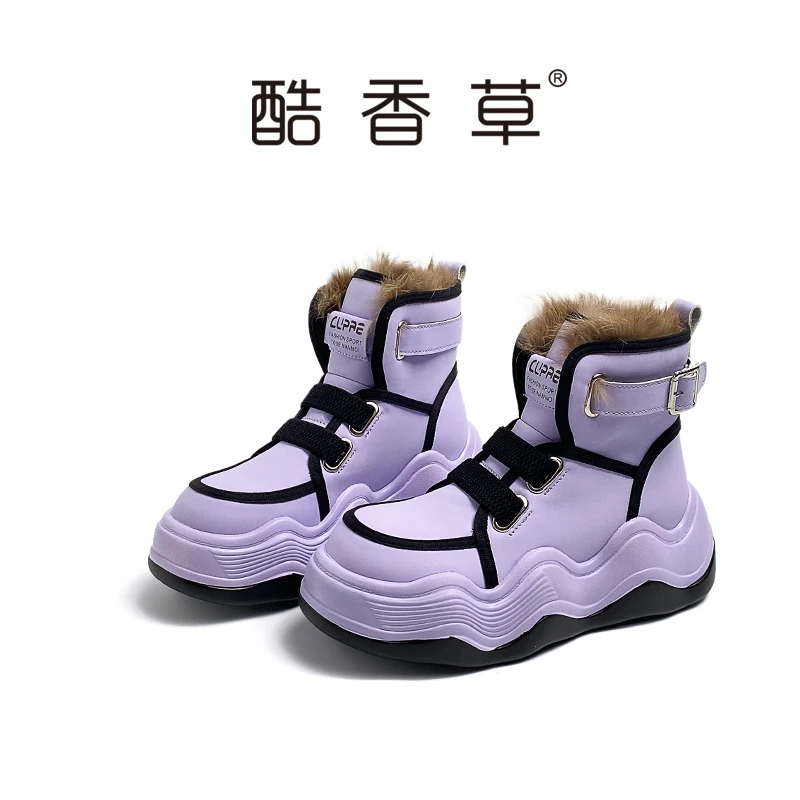w170春季新款2023加绒加厚时尚百搭厚底保暖雪地靴c