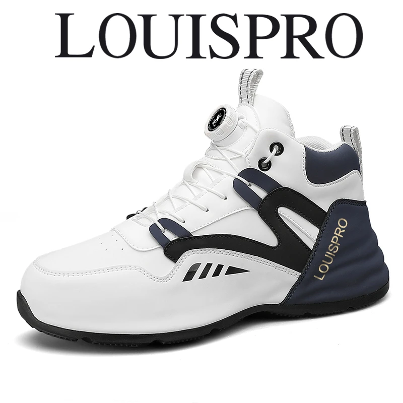 【LOUISPRO】2024冬季高端轻奢高帮休闲运动纽扣黑科技增高男鞋