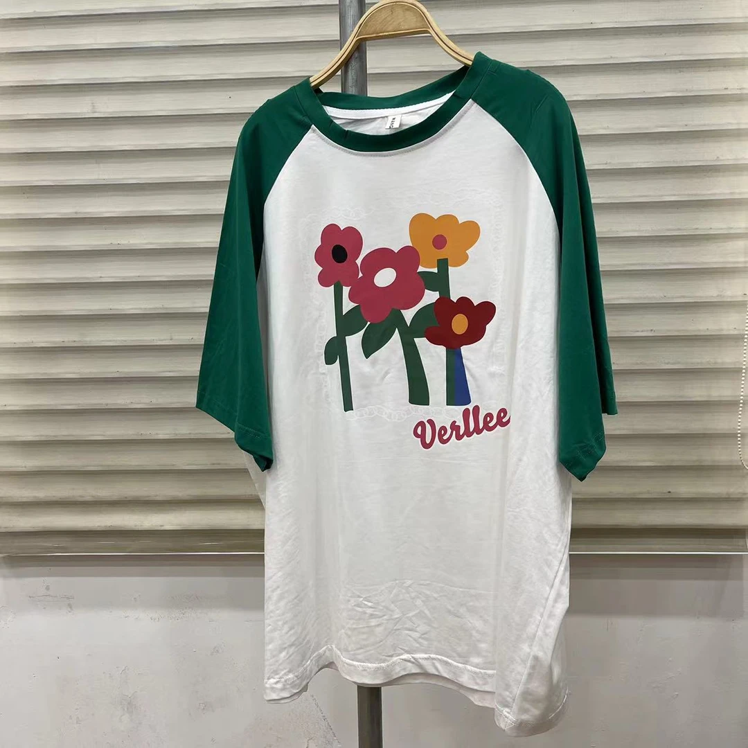 大码insT恤200斤小众夏季韩版情侣宽松插肩袖圆领男女百搭上衣