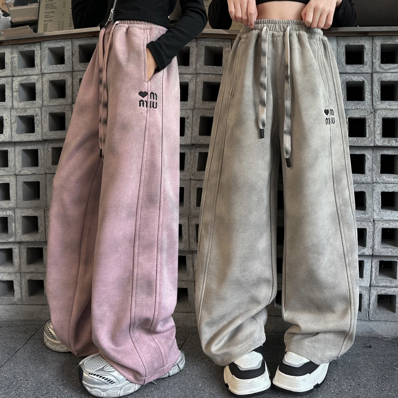 女童裤子休闲宽松小女孩脏脏裤秋季百搭直筒儿童秋冬春秋大童加厚