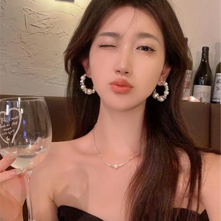 合金耳饰 碎银几两拼接耳环女高级感轻奢时尚小众ins气质网红耳饰