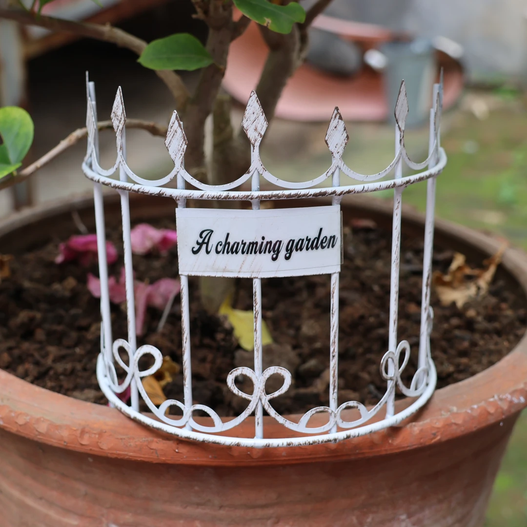 铁艺栅栏小花插户外庭院阳台花盆创意装饰盆栽造景插件花园杂货