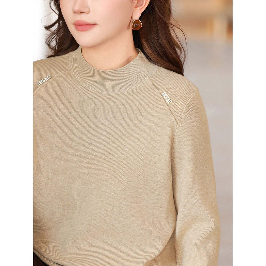 【优雅半高领打底毛衣】MsShe大码女装新春季简约气质J~M2410108