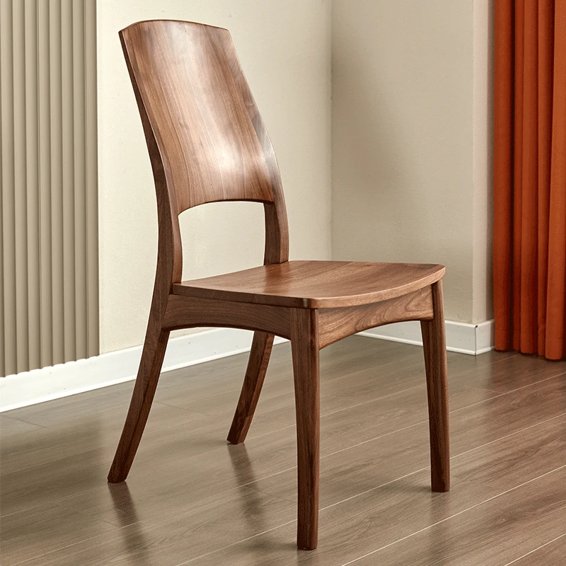 大山家具北美黑胡桃木餐椅家用现代靠背椅全实木椅子原木餐桌椅