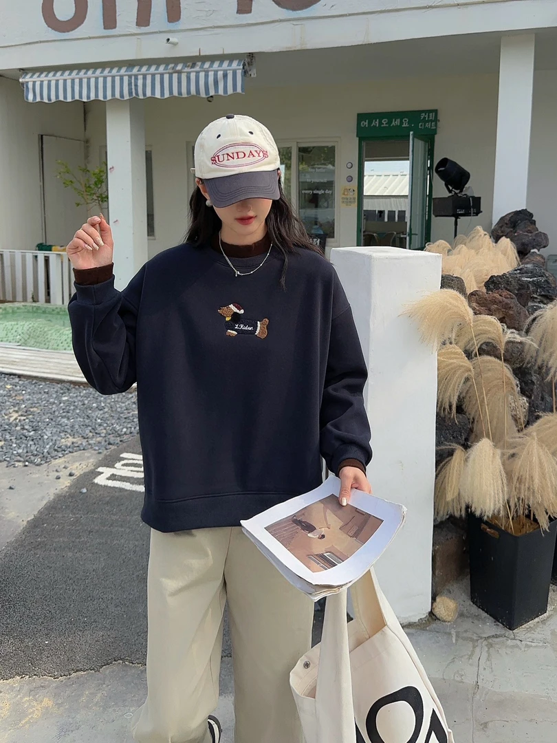 加绒圣诞小狗假两件卫衣