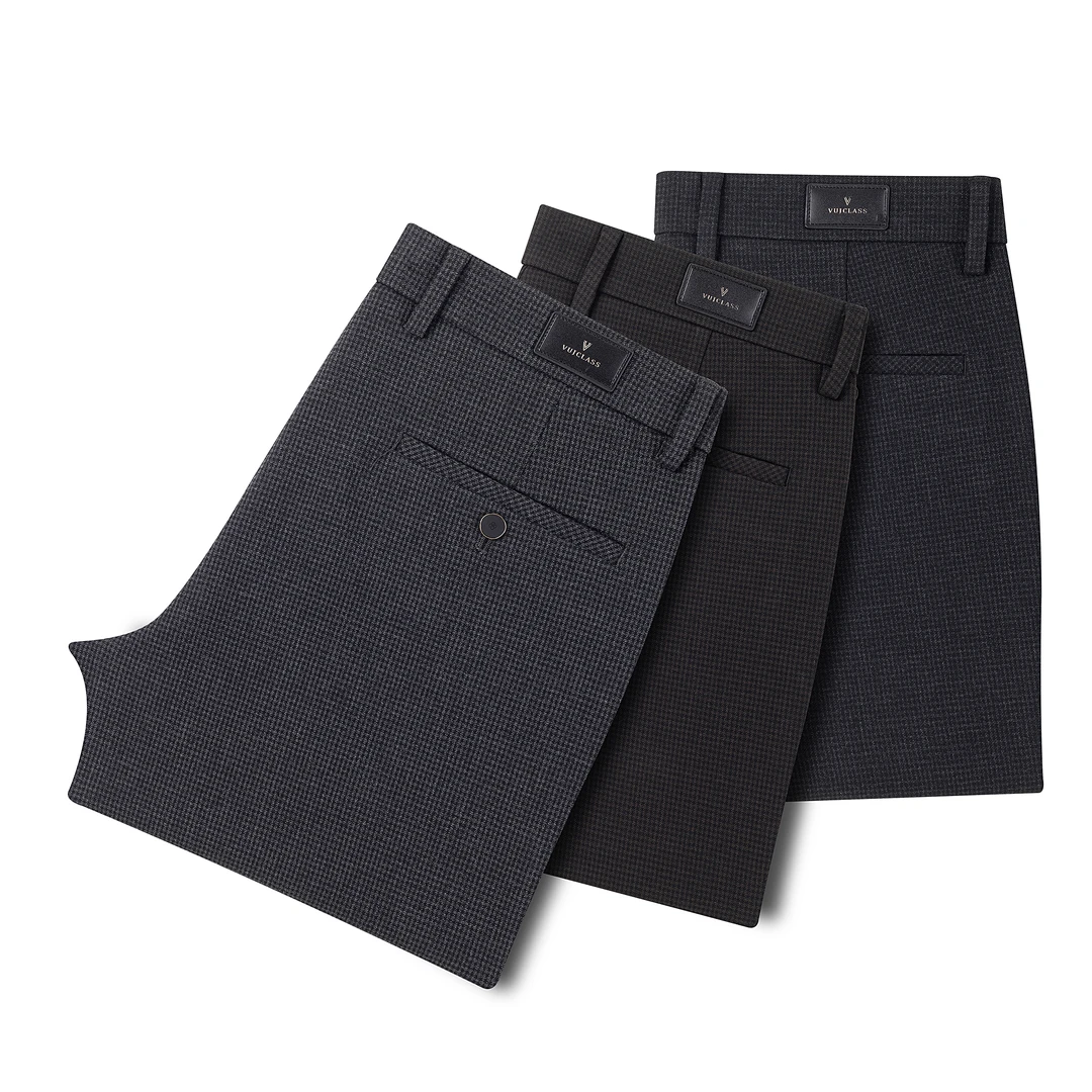 2025年秋冬新款千鸟格男士百搭简约时尚商务休闲裤格子