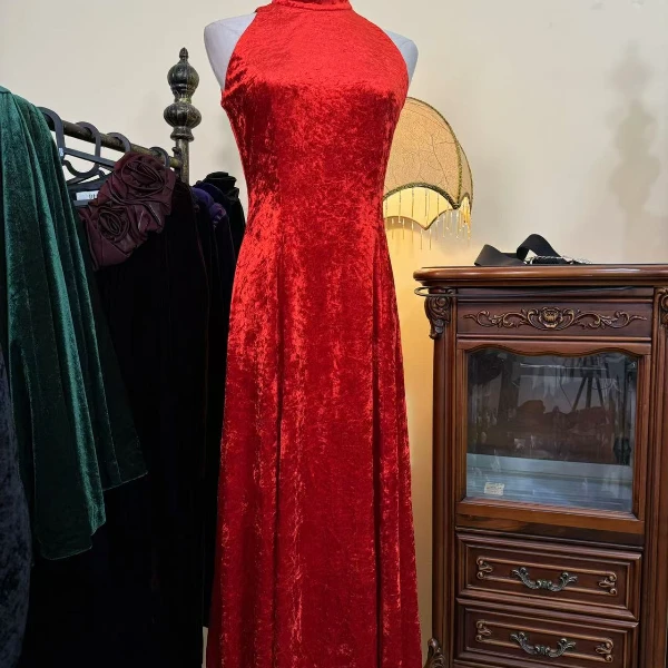 古着vintage日制复古古着丝绒连衣裙上衣网纱裙子修身西装外套