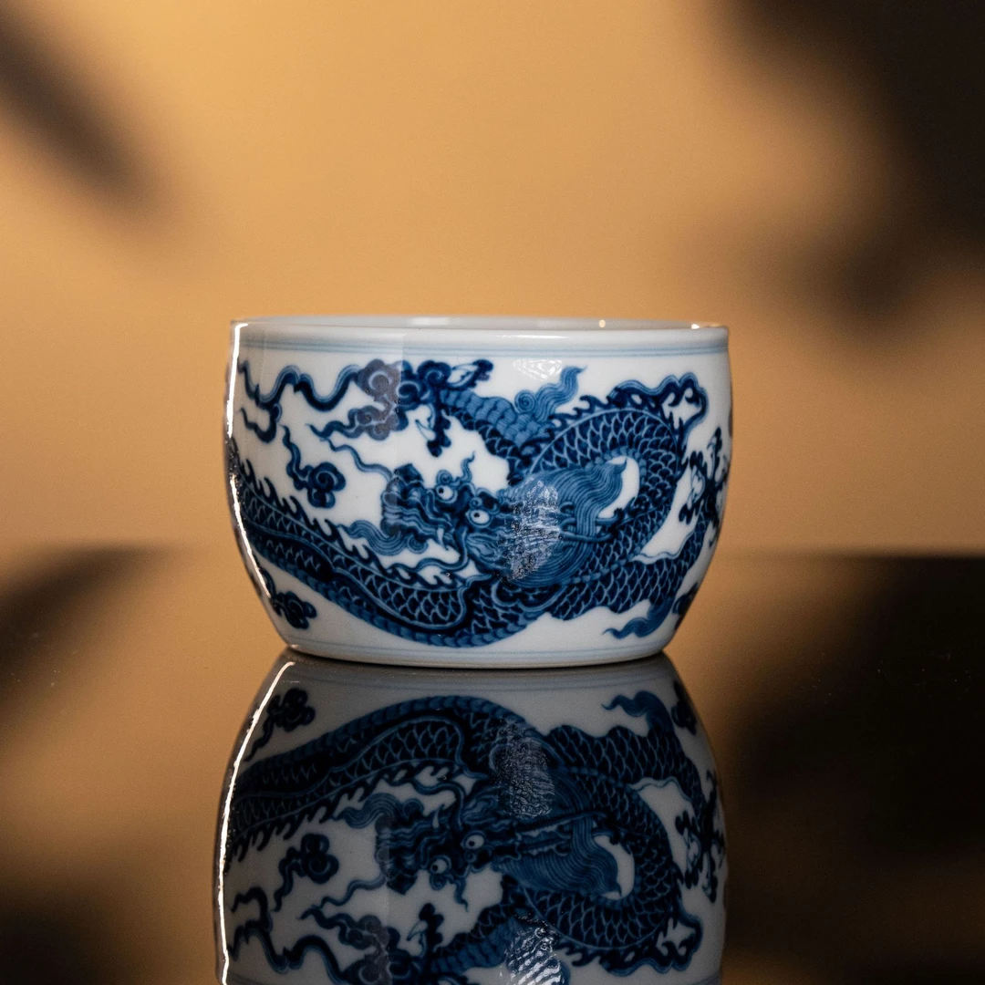 快雪时晴 青花龙纹大缸杯