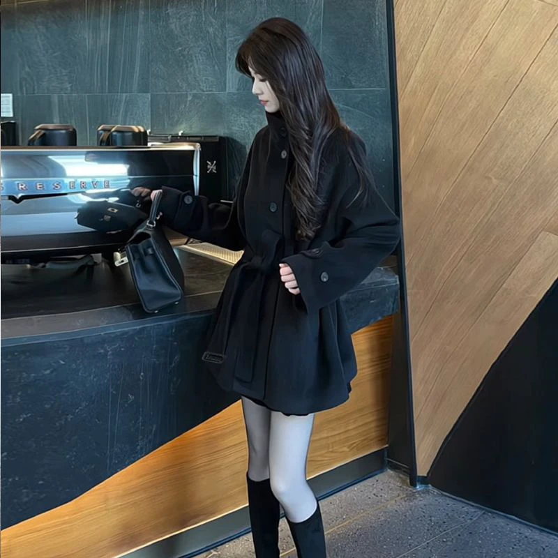 加厚毛呢外套女冬2024新款小个子气质显瘦时尚百搭韩版呢子大衣