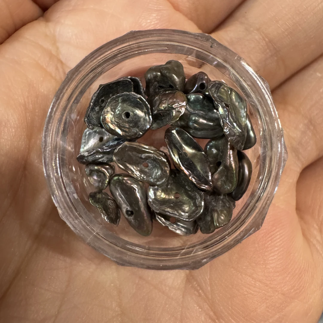 店铺满50包邮 一罐20颗 天然经典巴洛克珍珠贝壳美甲饰品