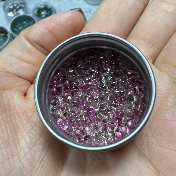 店铺满50包邮 新品 高透紫花生美甲饰品