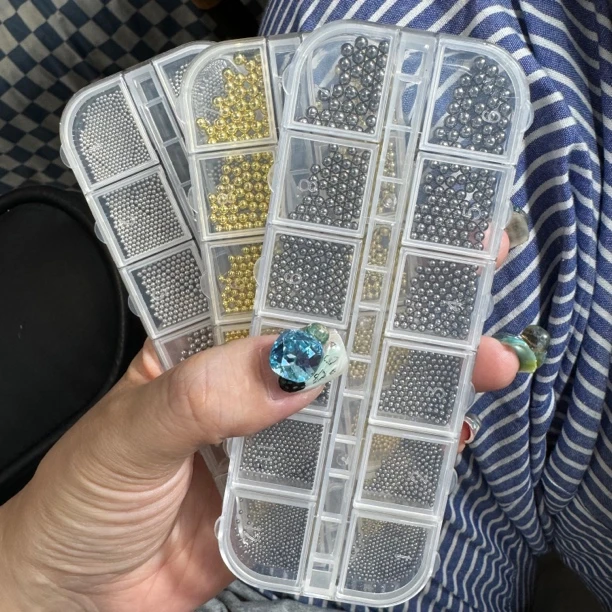 店铺满50包邮 金属钢珠美甲饰品 三色可选