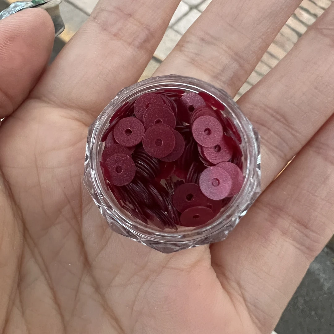 特价 特价  小众美甲饰品 红色圆圈亮片