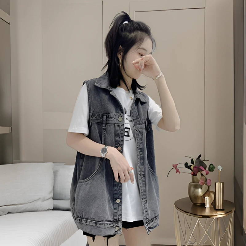 牛仔马甲女2025春季新款爆款高颜值宽松无袖背心马夹时尚百搭外套