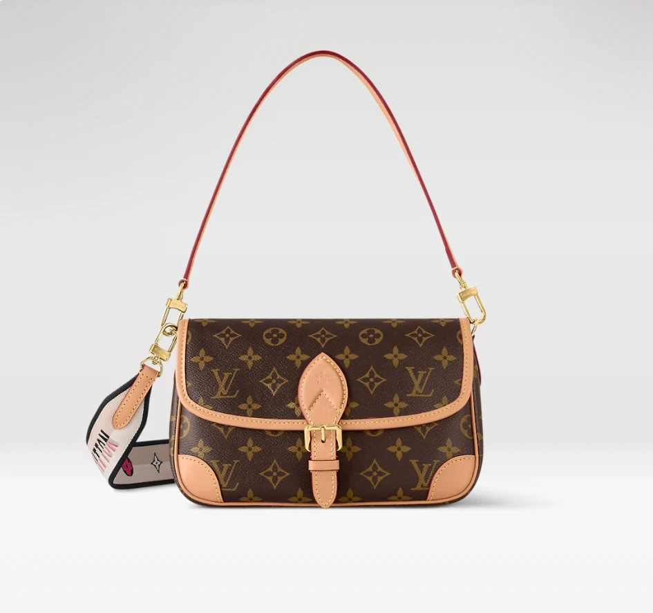 99新 LouisVuitton/路易威登 莉莉 LV老花法棍邮差包单肩斜挎包