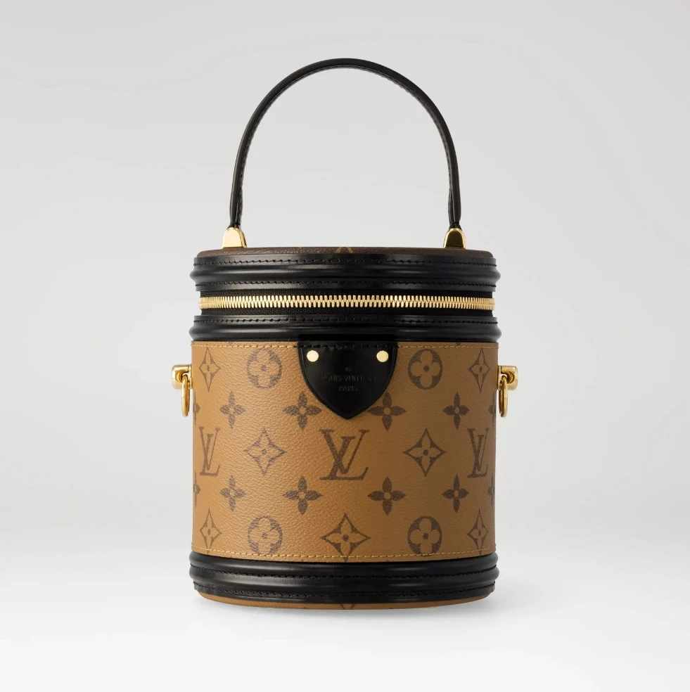 99新 LouisVuitton/路易威登 小七 LV 老花拼色 发财桶手提包翻盖