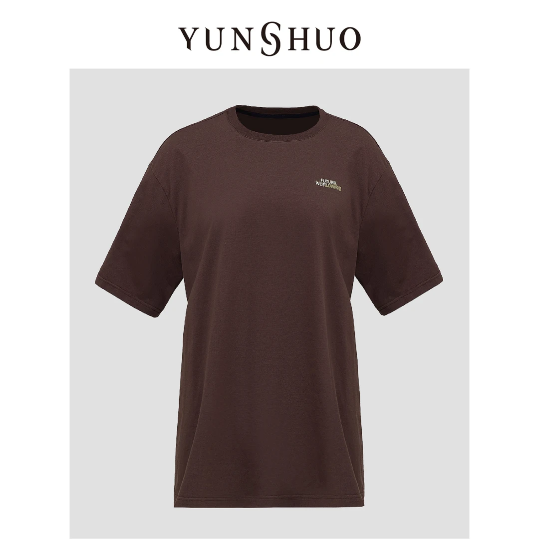YUNSHUO允硕2024夏季新品休闲印花宽松日常百搭T恤上衣短袖325315