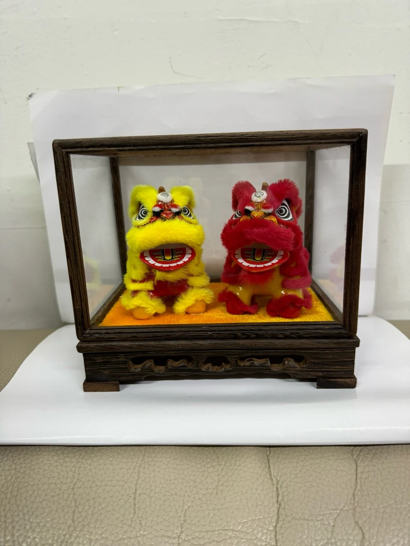 醒狮摆件礼盒国潮萌狮可爱车载醒狮手工非遗舞狮摆件客厅桌面礼品