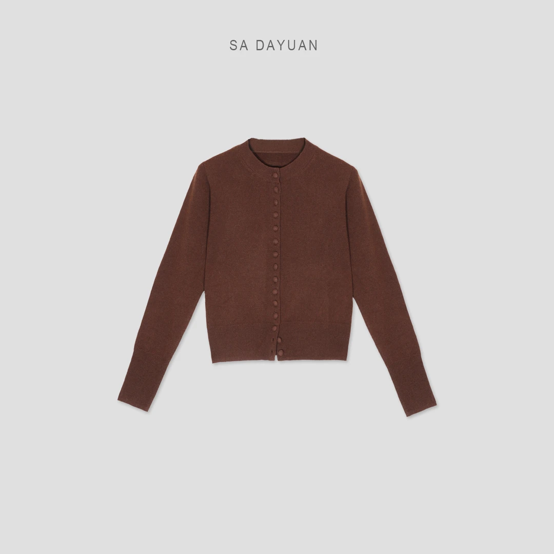 DAYUAN 美拉德色系•多粒扣复古针织开衫/温柔优雅#9568