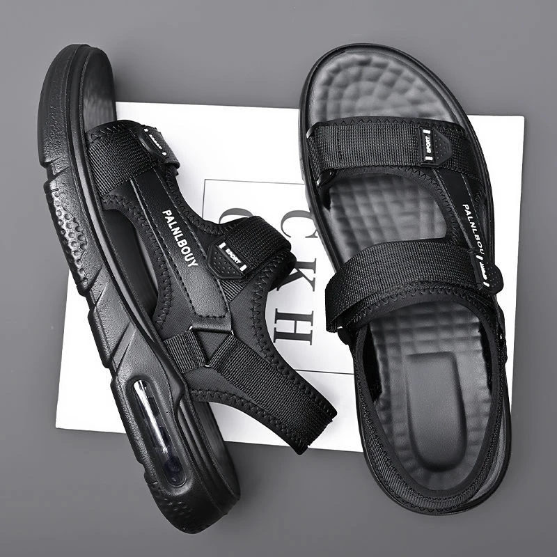 魔术贴沙滩鞋夏季上班开车凉鞋男款潮运动新款男士网面凉拖鞋子