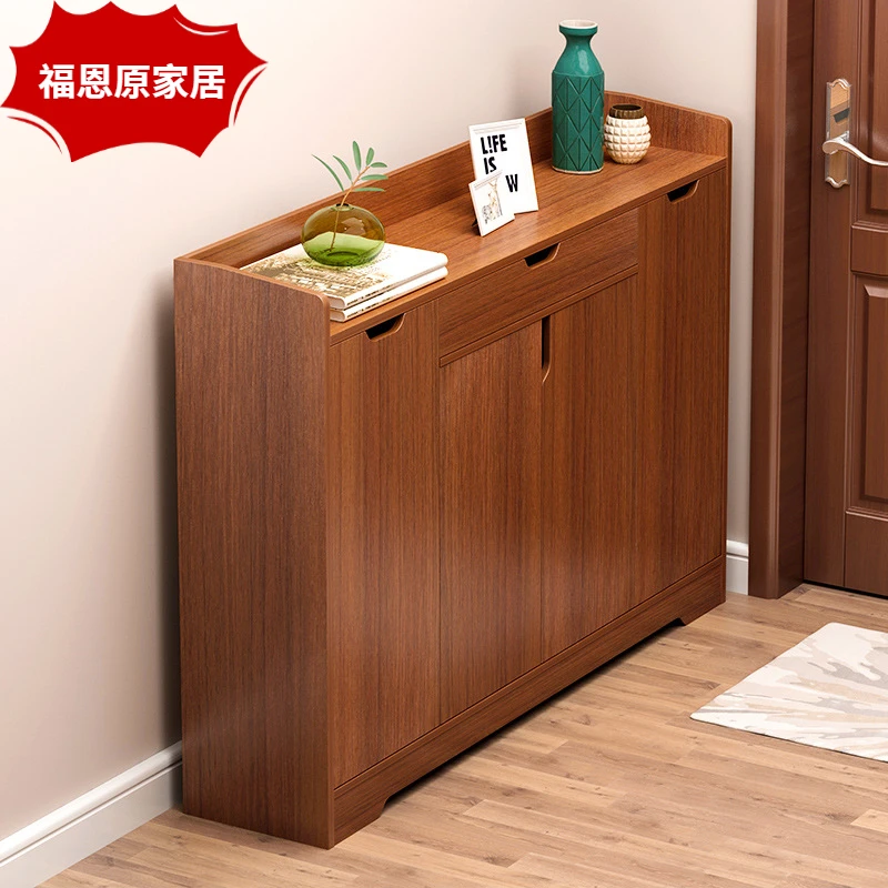 实木色鞋柜家用进门口楼道外现代收纳经济型小户型新爆款鞋架
