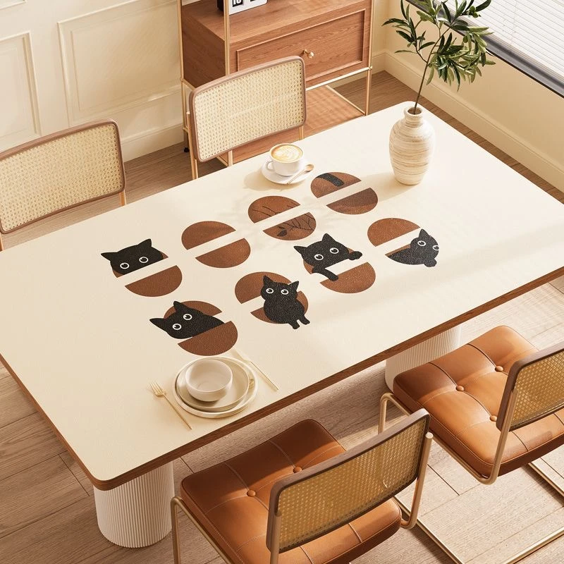 轻奢高级感硅胶餐桌垫隔热垫简约卡通防烫耐高温防水防油茶几桌布