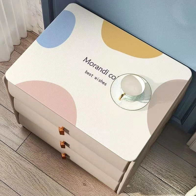 床头柜盖布Q弹硅胶皮革桌垫防水防油桌布盖垫子防尘罩套台布轻奢