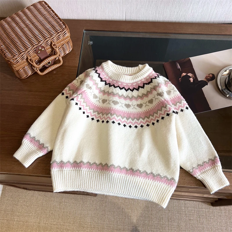 现货【洛依】4709女童加厚百搭舒适软糯针织套头毛衣气质百搭冬装