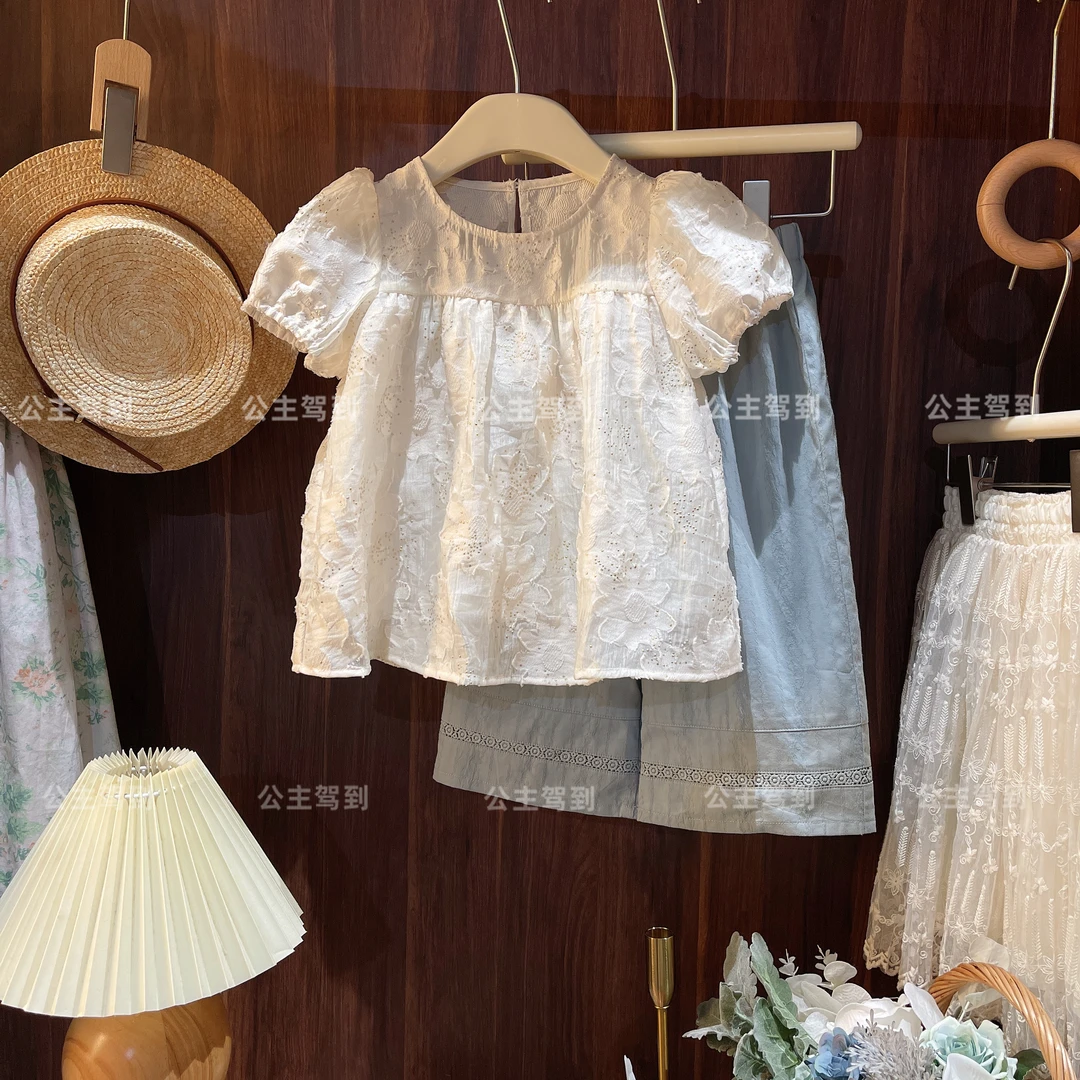 现货【花影】女宝宝6374夏季2023新款时尚洋气休闲气质上衣女童短袖