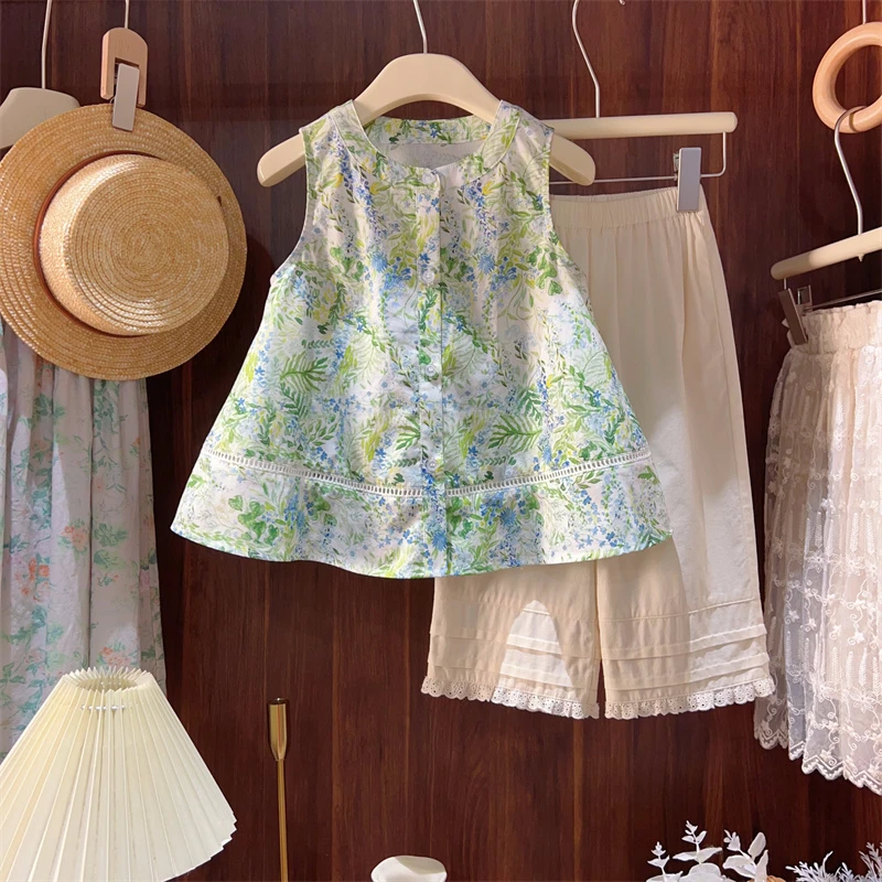 现货【茉莉】4126上衣纯棉女宝百搭夏季背心薄款时尚透气花色甜美