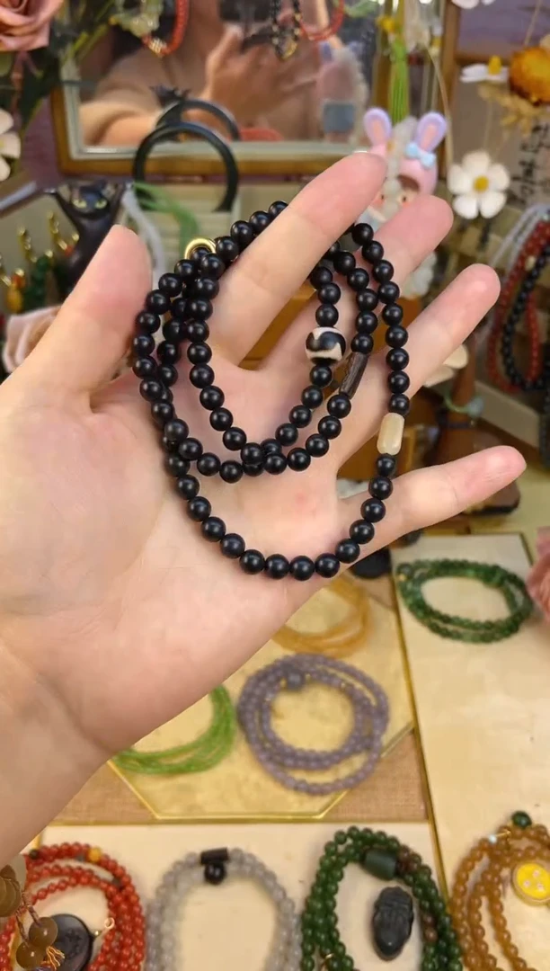 【闪购商品】和田玉手串18K金镶嵌和田玉