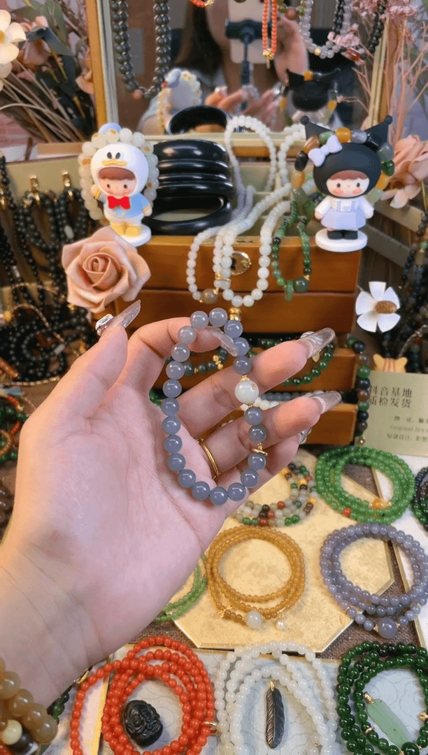 【闪购商品】和田玉手串未镶嵌烟紫