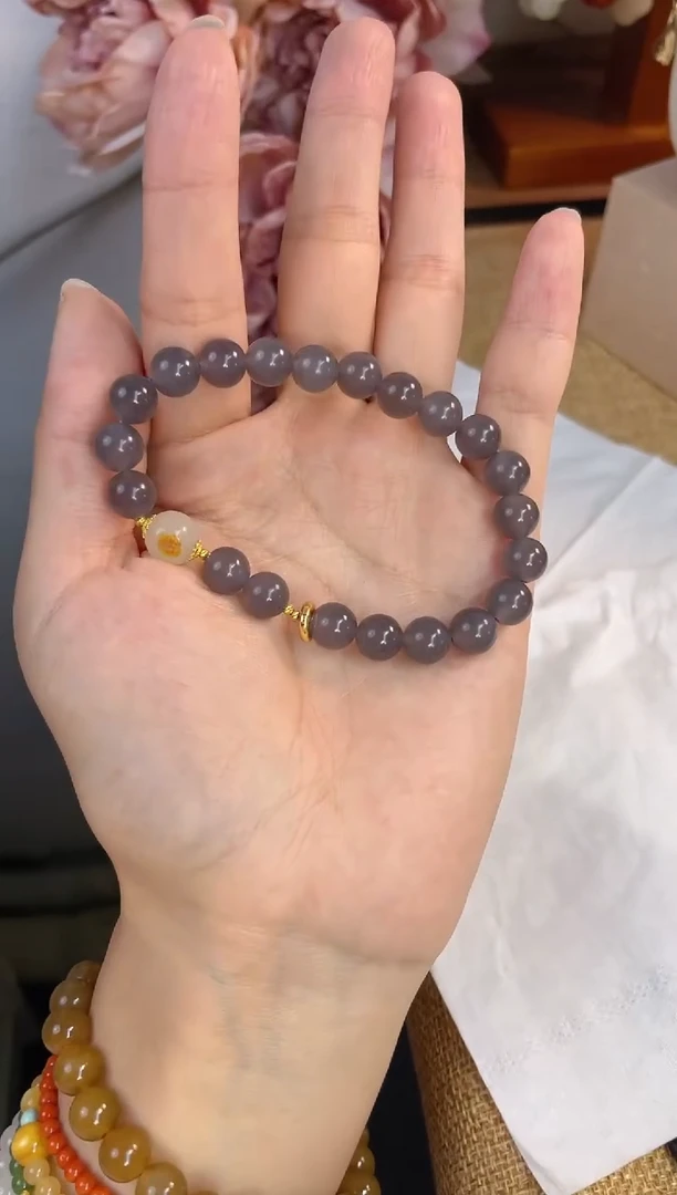 【闪购商品】和田玉手串未镶嵌烟紫串