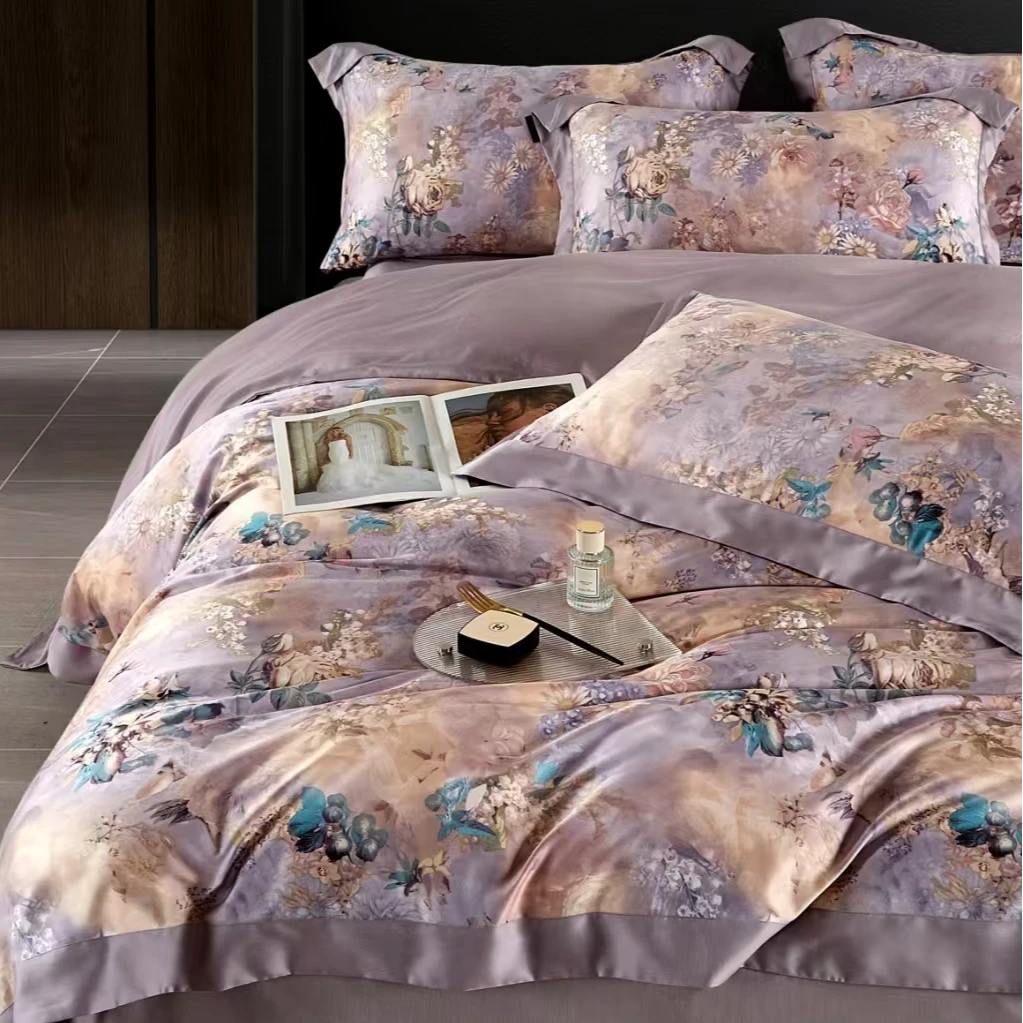 GKS四季保暖高端轻奢风四件套-紫色花颜